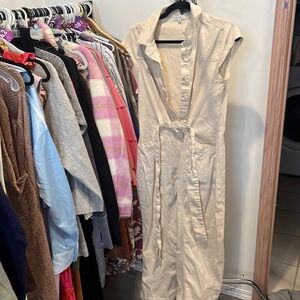 51. hunter and brown cotton jumpsuit m with tie